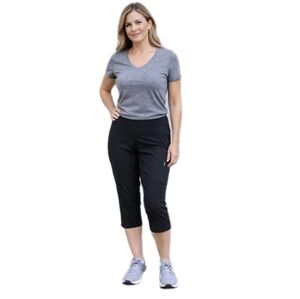 Columbia Black Capris Women's 36" Waist Stretch Activewear Hiking Outdoor Camper